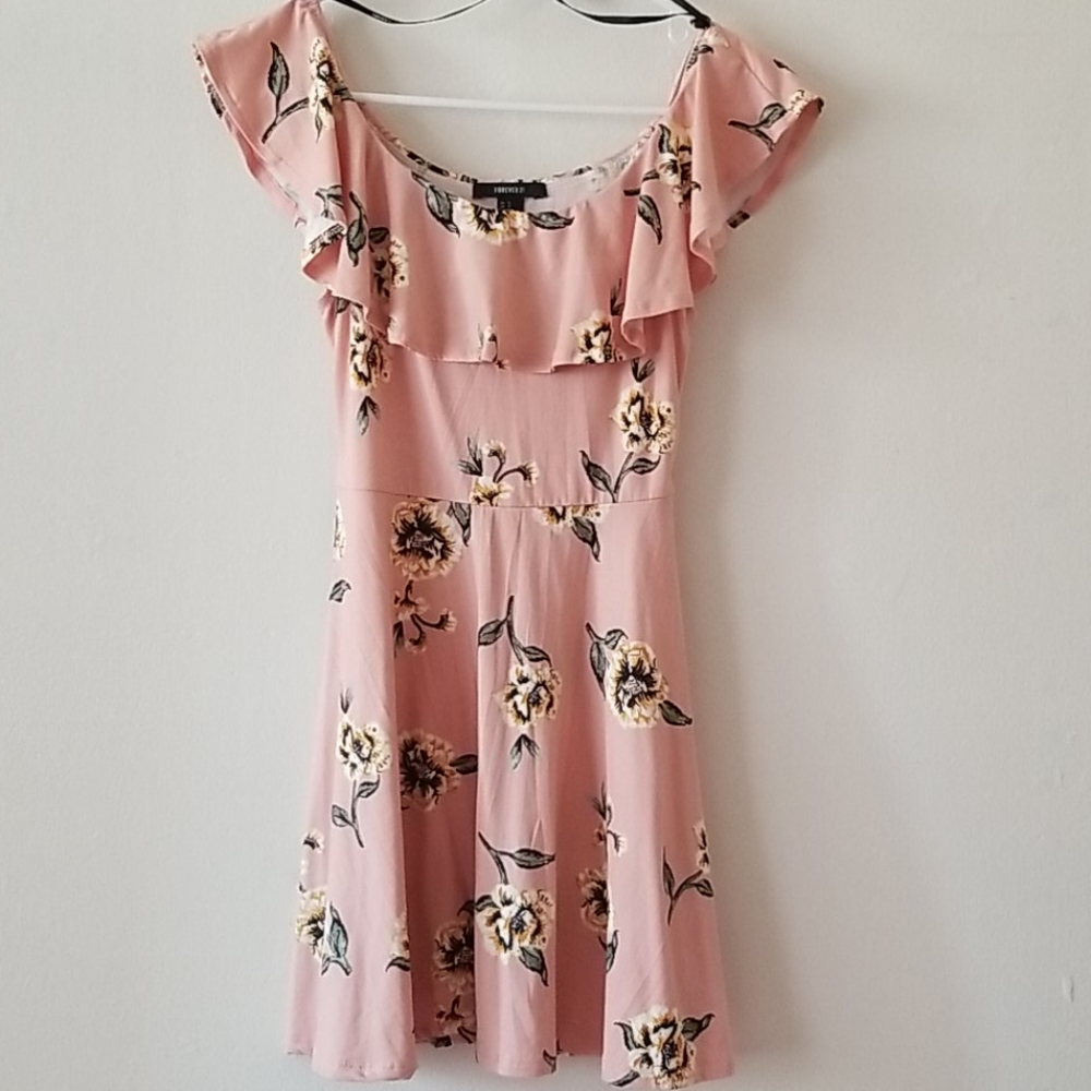 F21 Floral Ruffled Dress